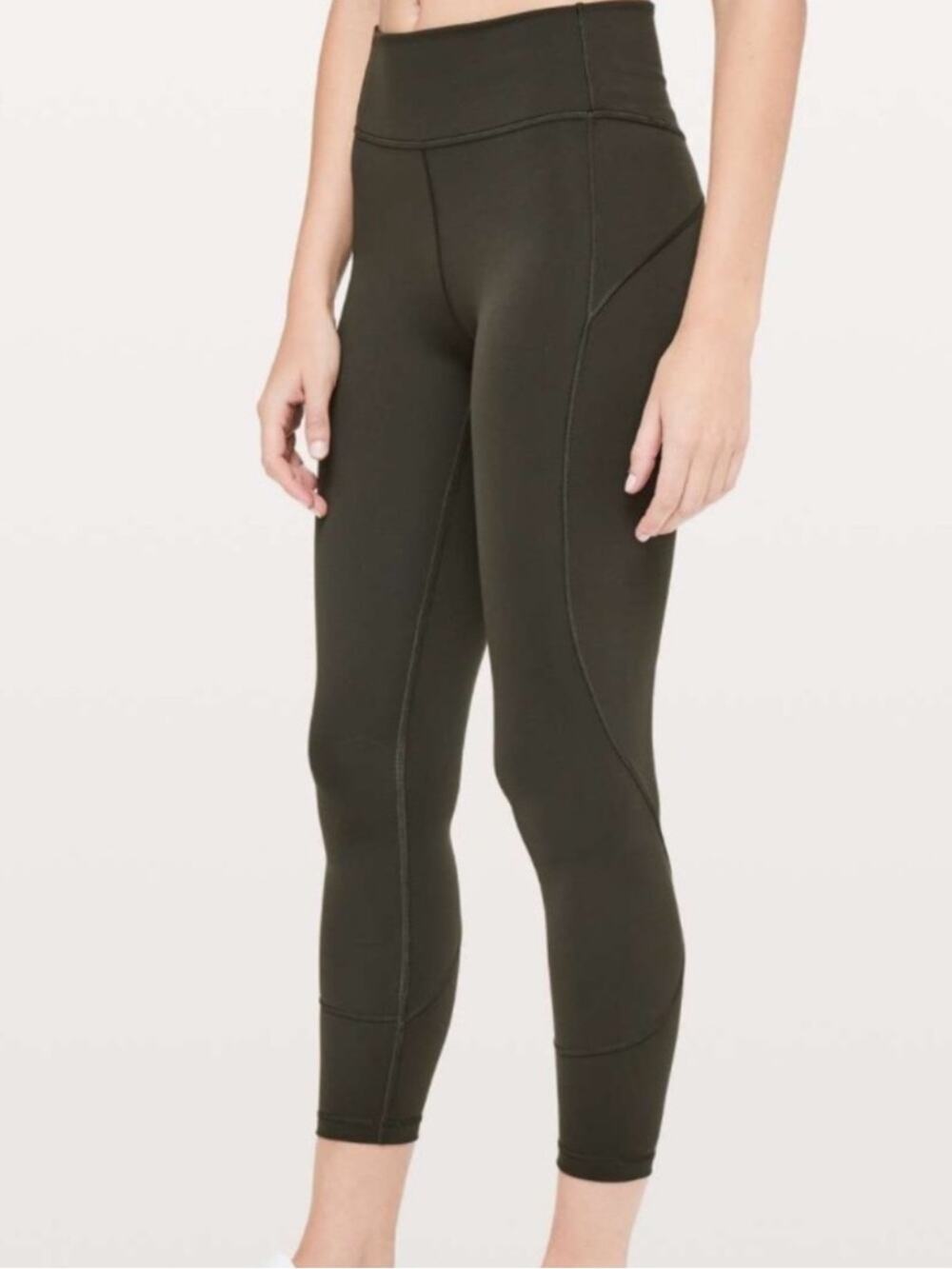Lululemon Olive Green 7/8 Everlux 25” Tights - Picture 1 of 8